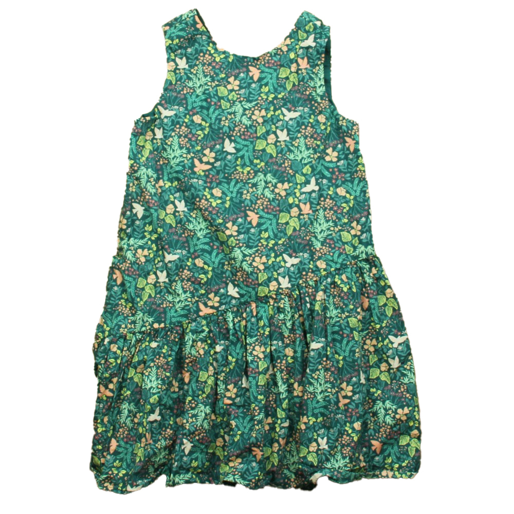 Tea Collection Girls Green Floral Dress size: 8 Years